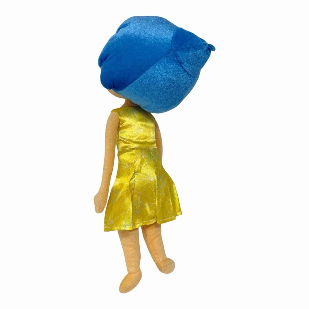 Disney Pixar Inside Out Joy Plush Stuffed Toy Yellow‎ Dress Blue Hair 10 Inch